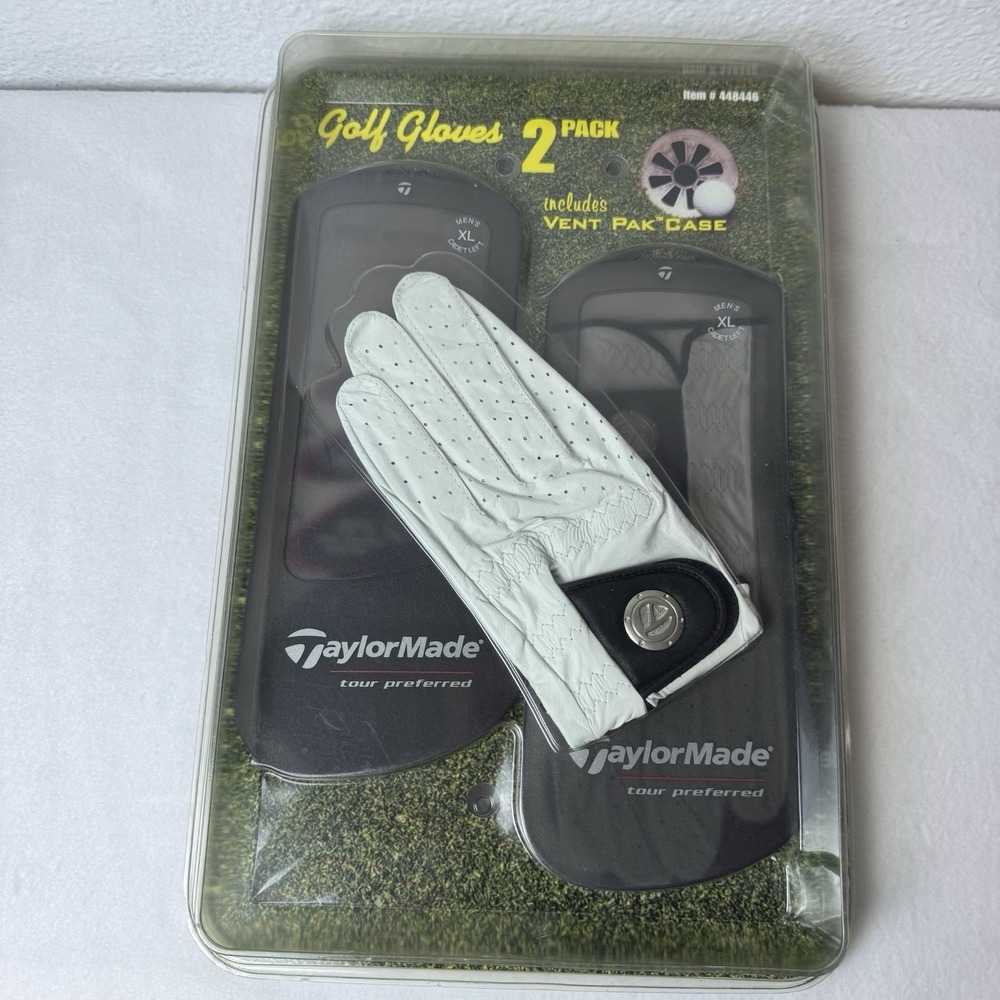 TaylorMade TP Tour Preferred Left Hand Golf Glove 2 Pack XL Cadet Left Vent Case